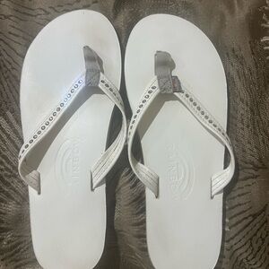Rainbow White and Gray Sandals with Classic Design